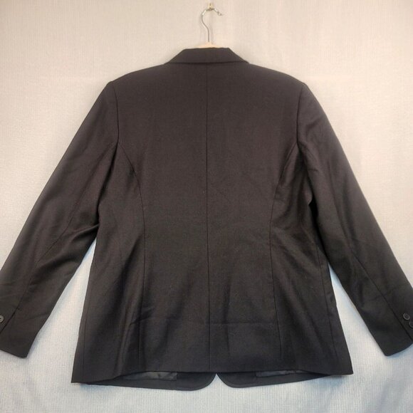 Chadwicks Womens Black 100% Wool Career Blazer Jacket Size 16 Classic Staple - Picture 2 of 10